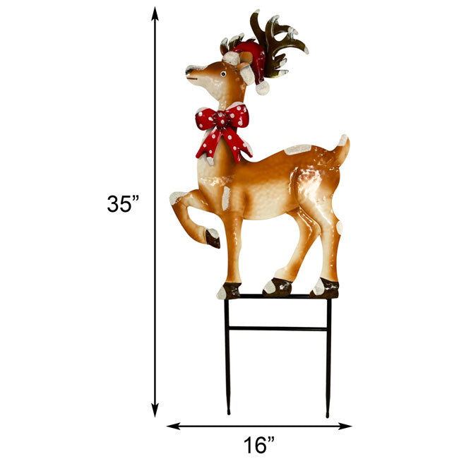 Land & Sea Metal Reindeer Staked Yard Art, 35"H