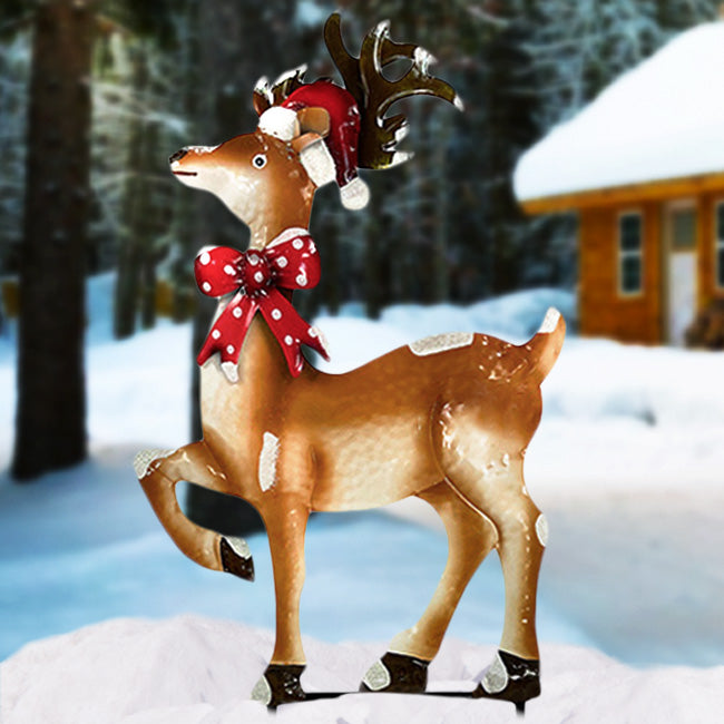 Land & Sea Metal Reindeer Staked Yard Art, 35"H