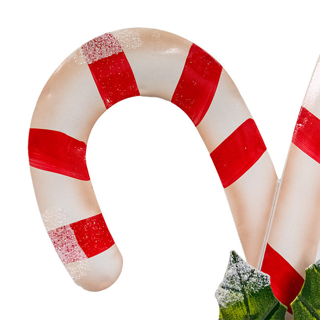 Land & Sea Metal Candy Cane Staked Yard Art, 34"H