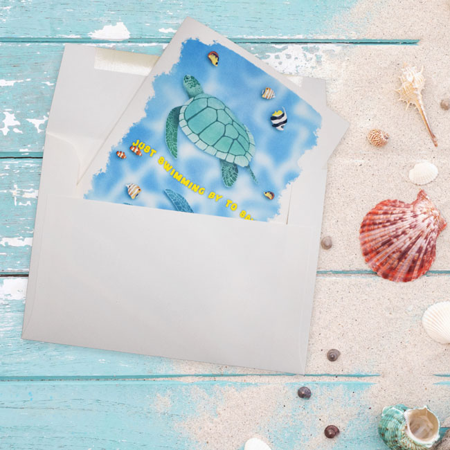 "Turtle" Summer Greeting Card by Prime Retreat