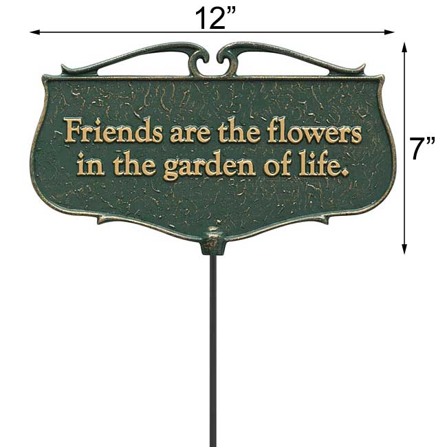 Whitehall Garden Poems "Friends are the flowers..." Plaque