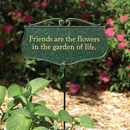 Whitehall Garden Poems "Friends are the flowers..." Plaque