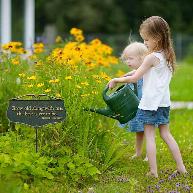 Whitehall Garden Poems "Grow old along with me" Plaque