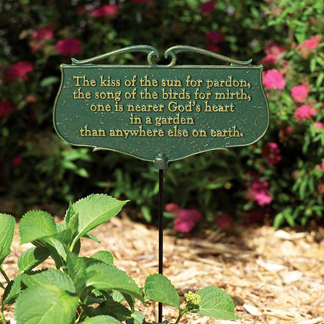 Whitehall Garden Poems "The kiss of the sun..." Plaque