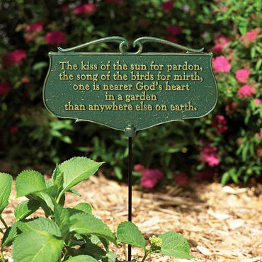 Whitehall Garden Poems "The kiss of the sun..." Plaque