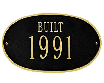 Whitehall Date "Built" Wall Plaque, Standard, 1 Line