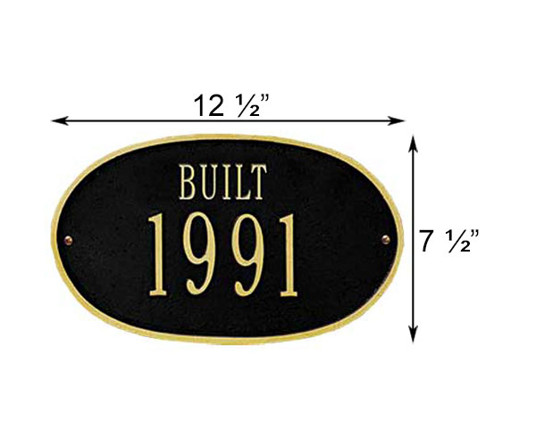 Whitehall Date "Built" Wall Plaque, Standard, 1 Line