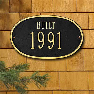 Whitehall Date "Built" Wall Plaque, Standard, 1 Line