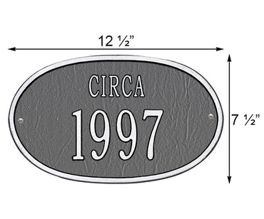 Whitehall Date "Circa" Wall Plaque, Standard, 1 Line