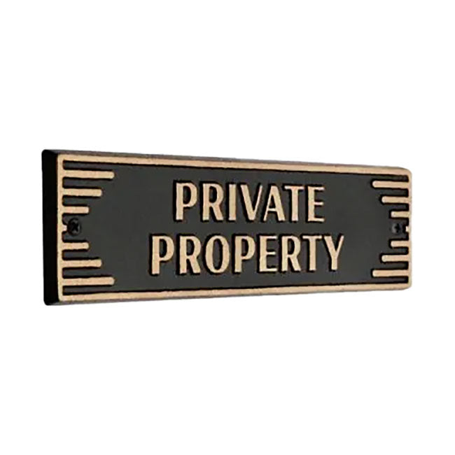 Whitehall Door Art Deco Plaque, Private Property