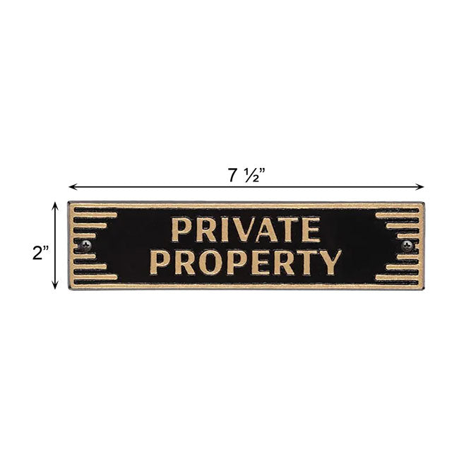 Whitehall Door Art Deco Plaque, Private Property