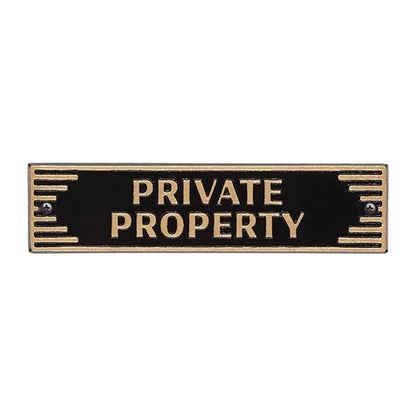 Whitehall Door Art Deco Plaque, Private Property