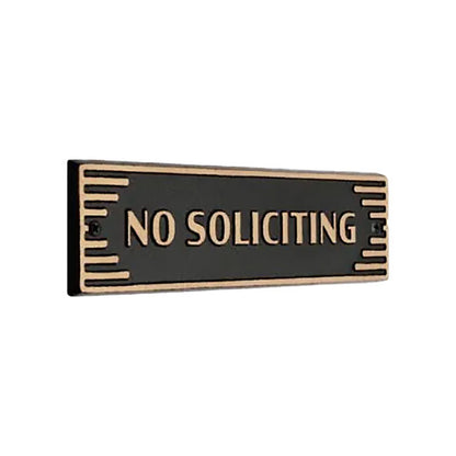 Whitehall Door Art Deco Plaque, No Soliciting