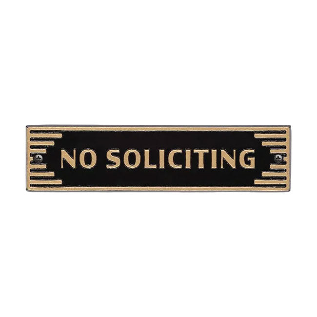 Whitehall Door Art Deco Plaque, No Soliciting