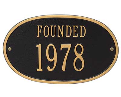 Whitehall Date "Founded" Wall Plaque, Standard, 1 Line