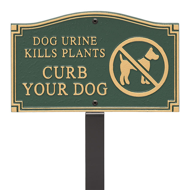 Whitehall Dog Urine Kills Plants Plaque, Green/Gold