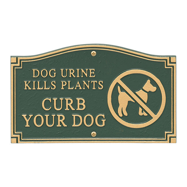 Whitehall Dog Urine Kills Plants Plaque, Green/Gold