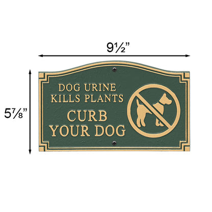 Whitehall Dog Urine Kills Plants Plaque, Green/Gold