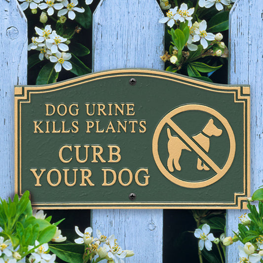 Whitehall Dog Urine Kills Plants Plaque, Green/Gold