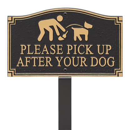 Whitehall Pick Up After Your Dog Graphic Plaque, Black/Gold