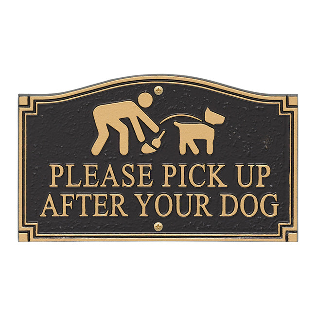 Whitehall Pick Up After Your Dog Graphic Plaque, Black/Gold