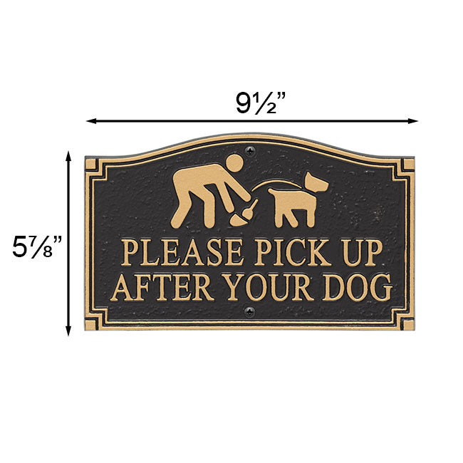 Whitehall Pick Up After Your Dog Graphic Plaque, Black/Gold