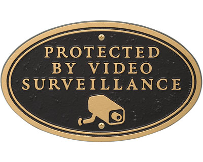 Whitehall Surveillance Camera Statement Plaque, Black/Gold