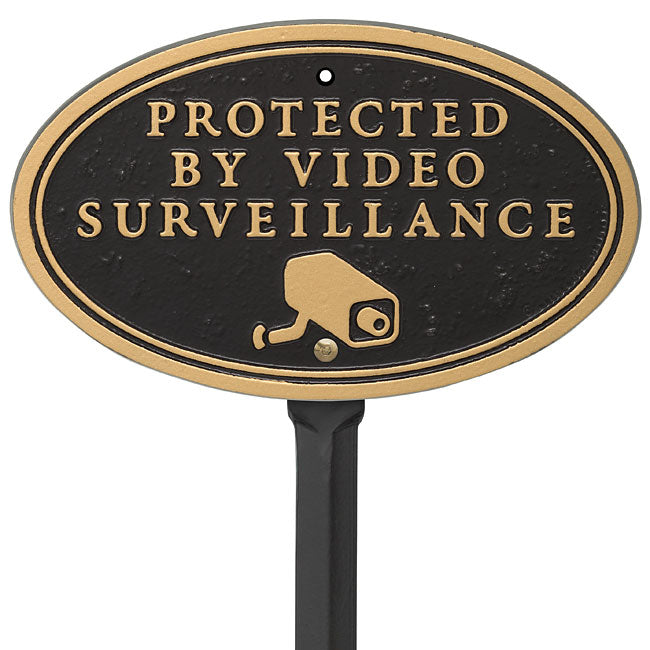 Whitehall Surveillance Camera Statement Plaque, Black/Gold