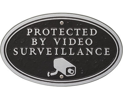 Whitehall Surveillance Camera Statement Plaque, Blk/Silver