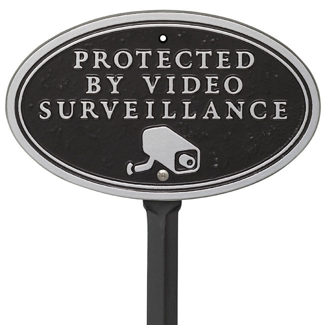 Whitehall Surveillance Camera Statement Plaque, Blk/Silver