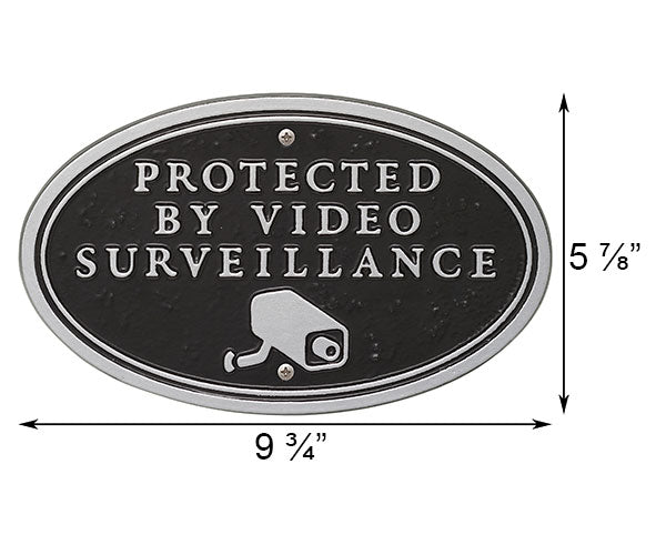 Whitehall Surveillance Camera Statement Plaque, Blk/Silver