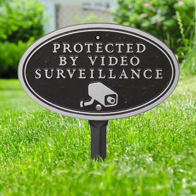 Whitehall Surveillance Camera Statement Plaque, Blk/Silver