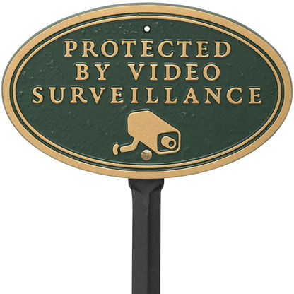 Whitehall Surveillance Camera Statement Plaque, Green/Gold