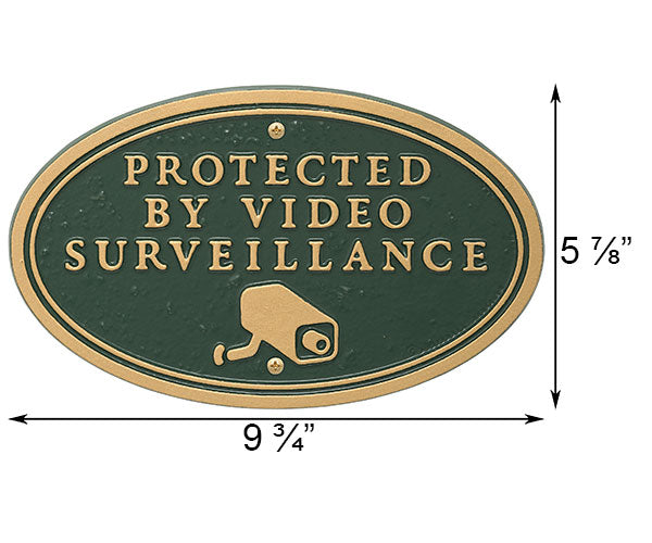 Whitehall Surveillance Camera Statement Plaque, Green/Gold