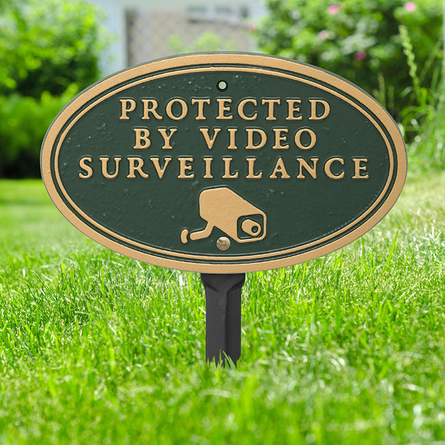 Whitehall Surveillance Camera Statement Plaque, Green/Gold