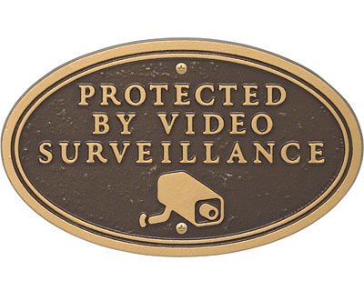 Whitehall Surveillance Camera Statement Plaque, Bronze/Gold