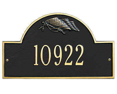 Whitehall Flag Arch Wall Plaque, Standard, 1 Line