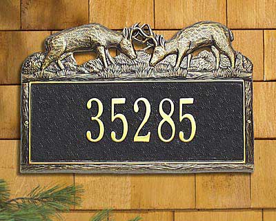 Whitehall Dueling Buck Wall Plaque, Standard, 1 Line