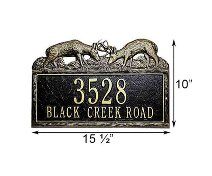 Whitehall Dueling Buck Wall Plaque, Standard, 2 Line