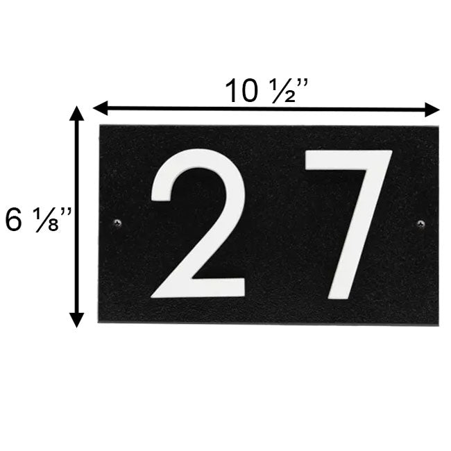 Whitehall Stand-Off Horizontal Sign, Black/White, 2 Digits