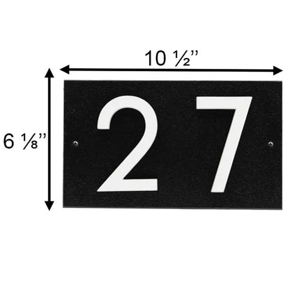 Whitehall Stand-Off Horizontal Sign, Black/White, 2 Digits