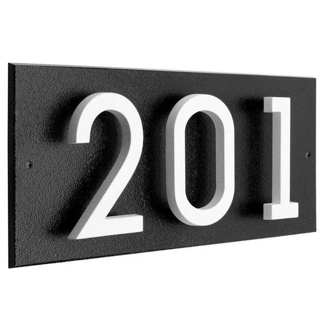 Whitehall Stand-Off Horizontal Sign, Black/White, 3 Digits