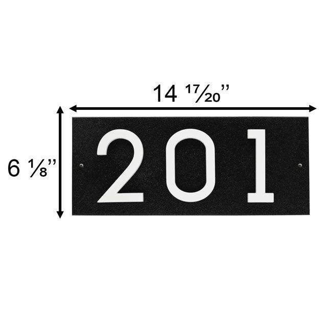Whitehall Stand-Off Horizontal Sign, Black/White, 3 Digits