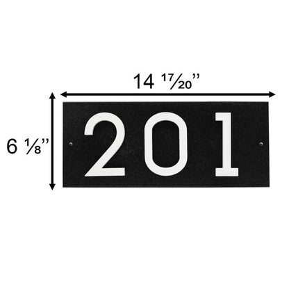 Whitehall Stand-Off Horizontal Sign, Black/White, 3 Digits