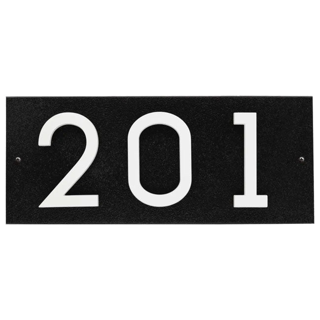 Whitehall Stand-Off Horizontal Sign, Black/White, 3 Digits