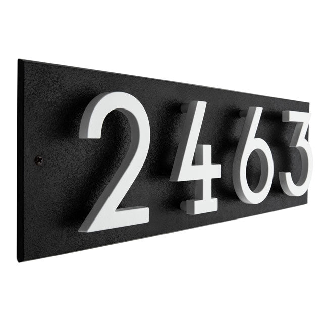 Whitehall Stand-Off Horizontal Sign, Black/White, 4 Digits