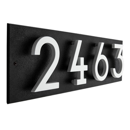 Whitehall Stand-Off Horizontal Sign, Black/White, 4 Digits