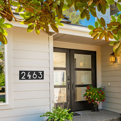 Whitehall Stand-Off Horizontal Sign, Black/White, 4 Digits