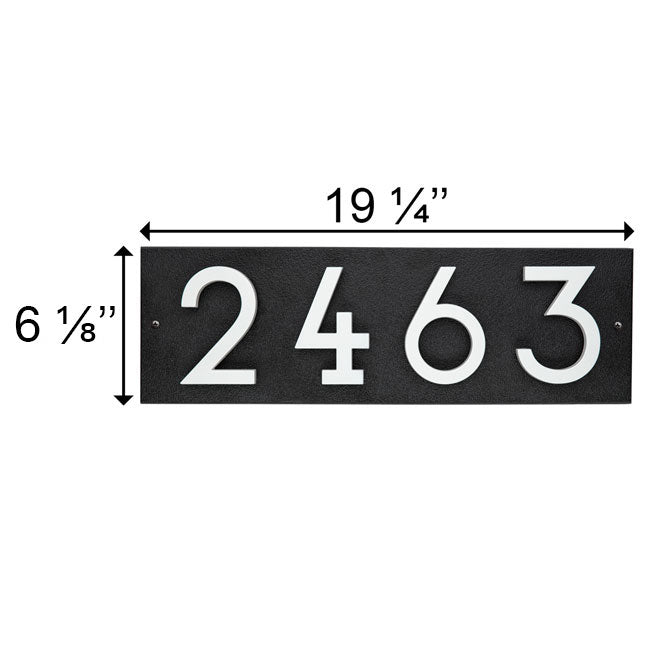 Whitehall Stand-Off Horizontal Sign, Black/White, 4 Digits
