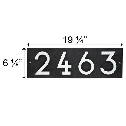 Whitehall Stand-Off Horizontal Sign, Black/White, 4 Digits